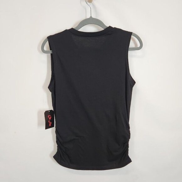 On Fire Sleeveless Printed‎ Graphic Tee Shirt in Black - Size Medium - Picture 2 of 6